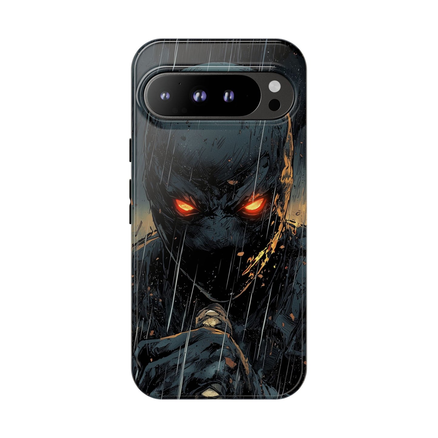 Shadowblade Vengeance | Dark Comic Assassin in the Rain Phone Case for iPhone, Samsung & Pixel