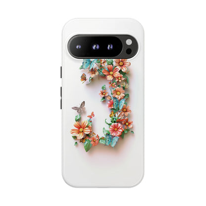 Floral Letter J Phone Case – Personalized Aesthetic Cover for iPhone, Samsung & Google Pixel