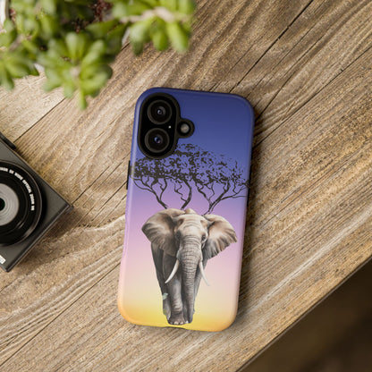 Surreal Elephant Tree Mobile Cover – Dreamy Sunset Fantasy