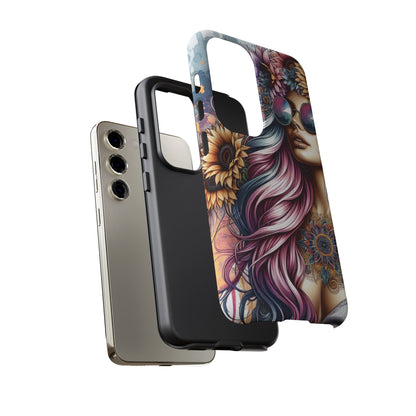Bohemian Sunflower Queen – Retro Floral Fantasy Mobile Cover