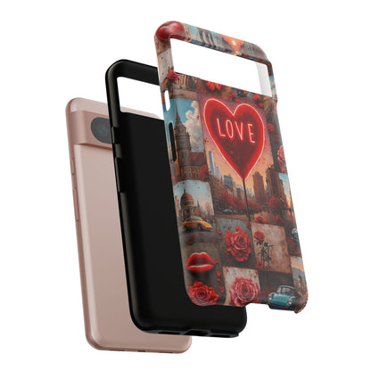 Neon Love Heart & Rose Phone Case