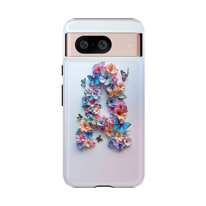 Floral Letter A Phone Case – Personalized Aesthetic Cover for iPhone, Samsung & Google Pixel