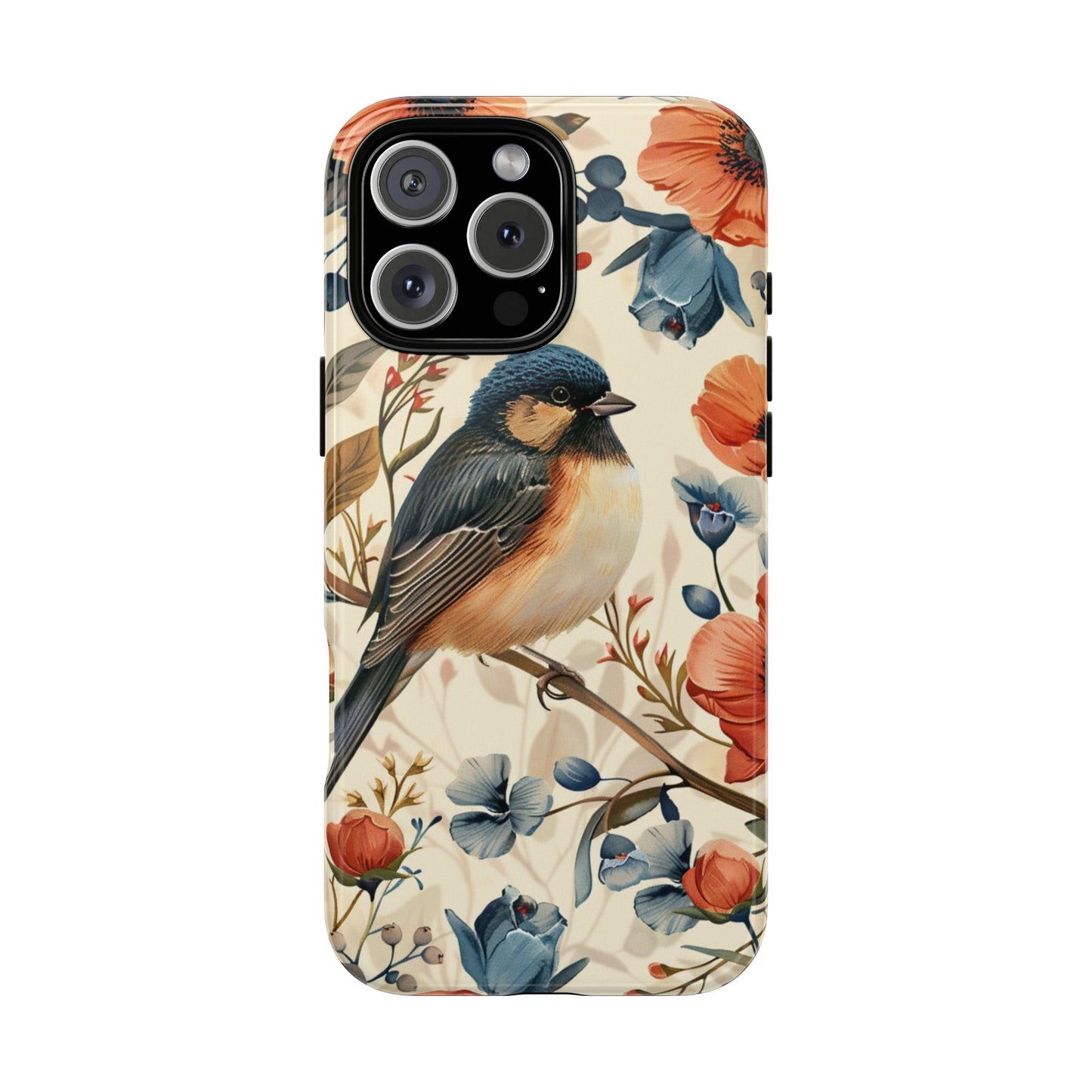 Floral Bird Phone Case - Elegant Nature-Inspired Cover for iPhone, Samsung & Google Pixel