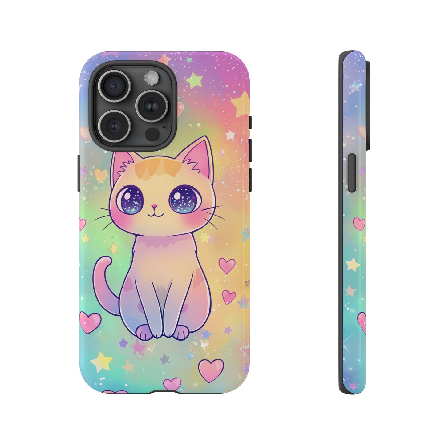 Rainbow Galaxy Cat Phone Case – Cute Anime Aesthetic for iPhone, Google Pixel & Samsung