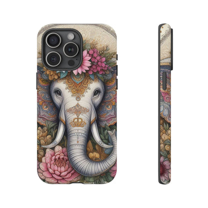 Elegant Floral Elephant Mobile Cover – Royal Mandala Art