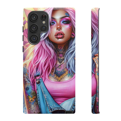Sunset Glow – Pastel Punk & Floral Ink Mobile Cover