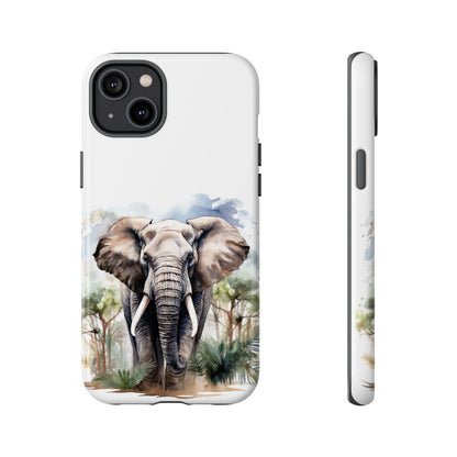 Majestic Watercolor Elephant Mobile Cover – Artistic Wildlife Design