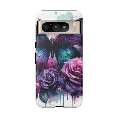 Mystic Bloom – Vibrant Butterfly & Rose Art Mobile Cover