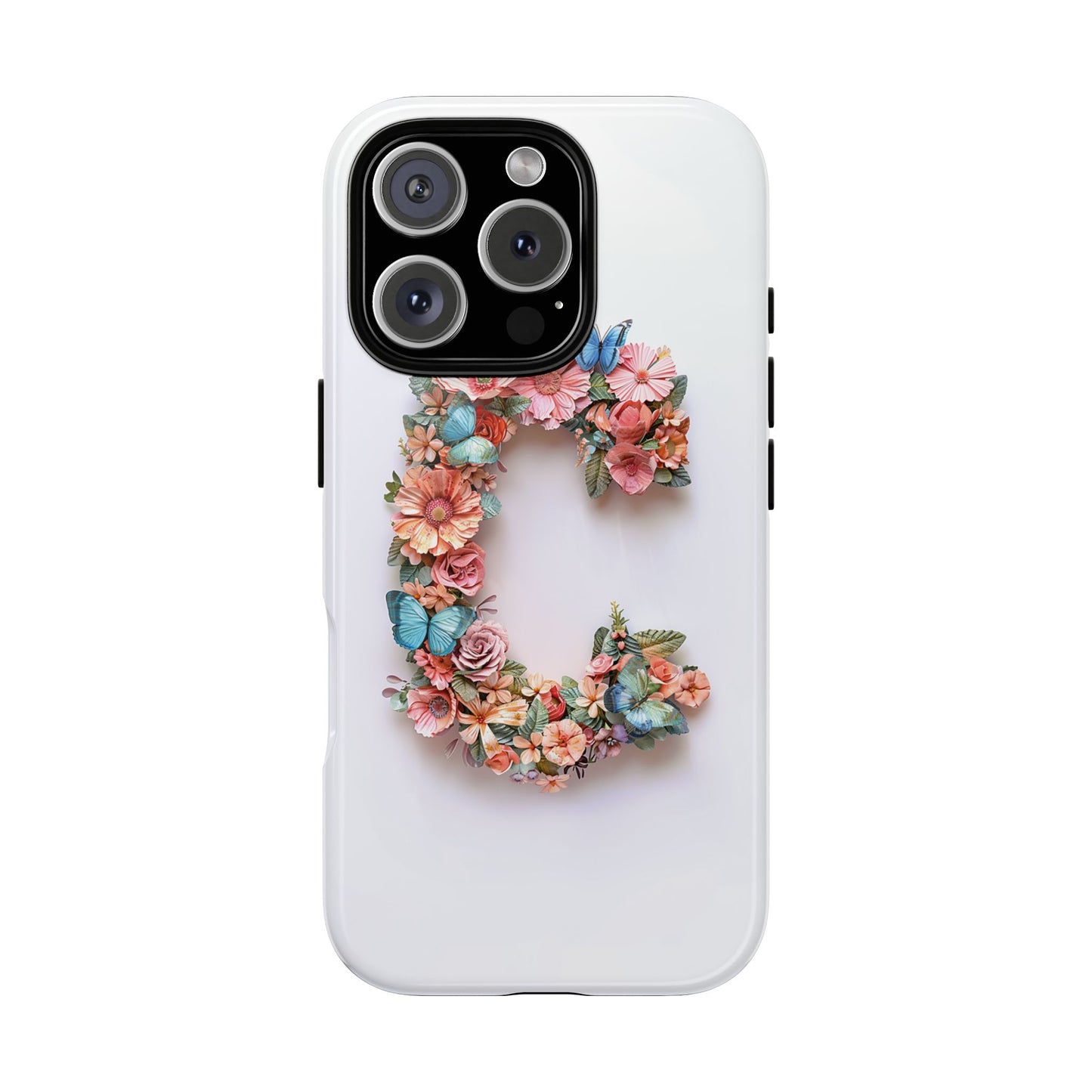 Floral Letter C Phone Case – Personalized Aesthetic Cover for iPhone, Samsung & Google Pixel