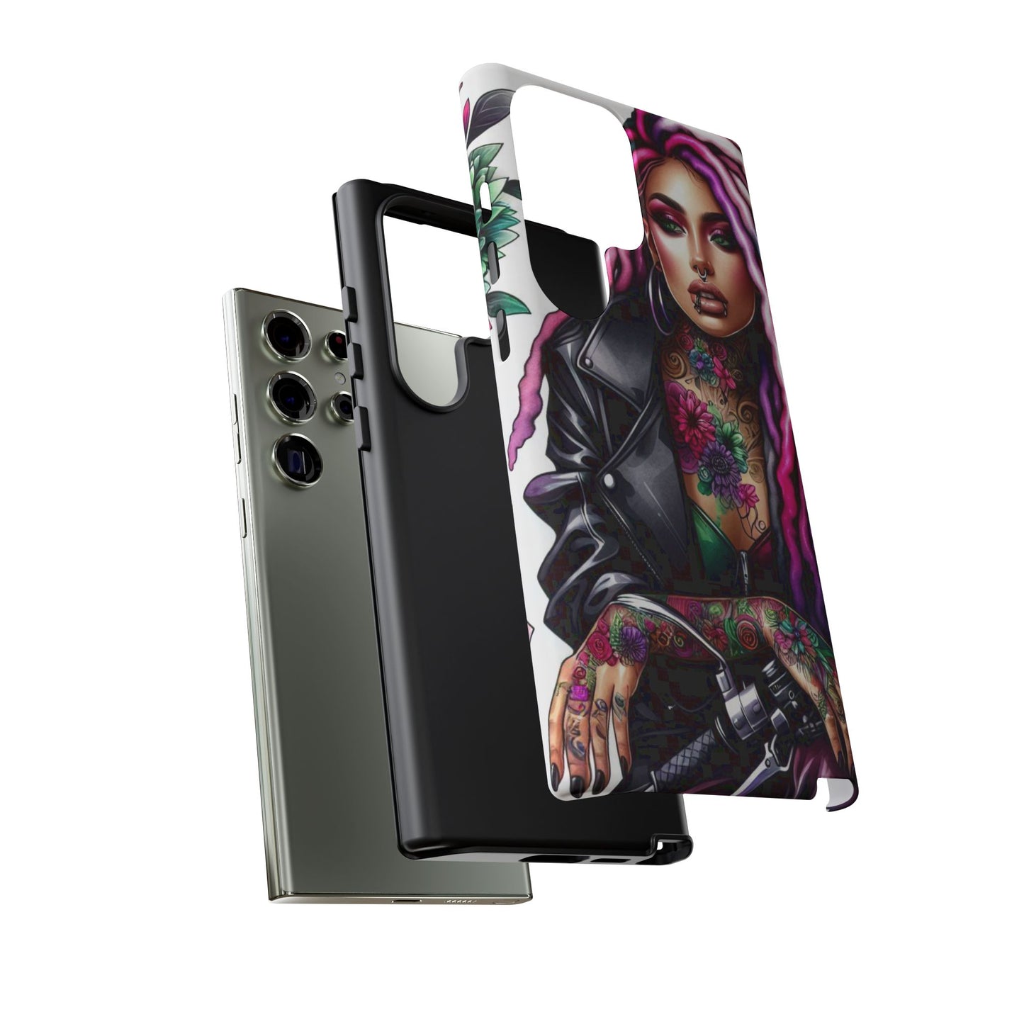 Neon Rebel – Vibrant Biker Queen Mobile Cover