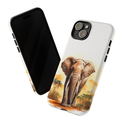 Safari Elephant Watercolor Mobile Cover – Majestic Wildlife Art