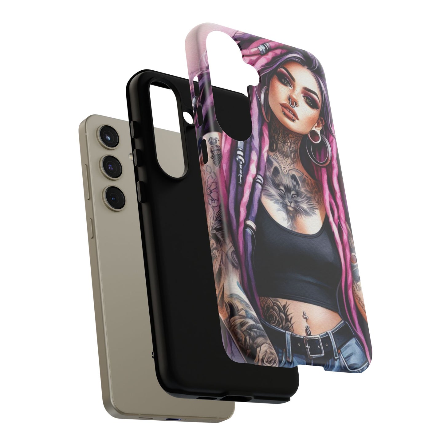 Tattooed Rebel – Gothic Cat Spirit Mobile Cover