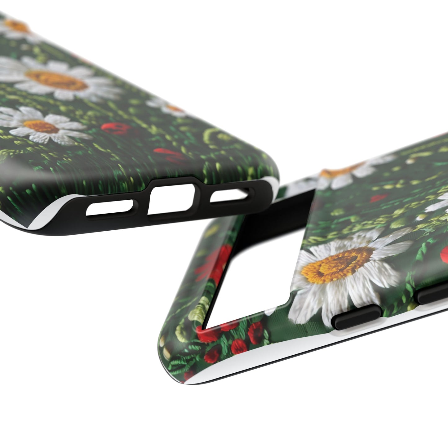 Knitted Pattern With Diamonds And Festive Motifs On Navy phone case design.