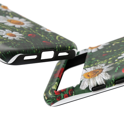 Knitted Pattern With Diamonds And Festive Motifs On Navy phone case design.