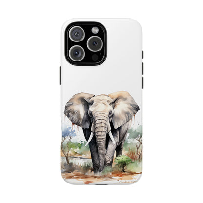 Safari Watercolor Elephant Mobile Cover – Artistic Wildlife Design