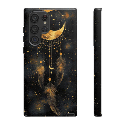 Golden Moon Boho Dreamcatcher Phone Case for iPhone, Pixel & Samsung