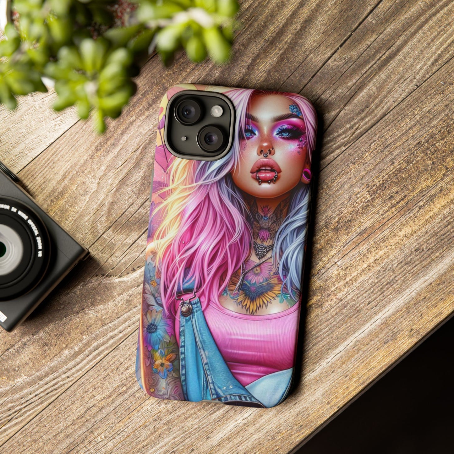 Sunset Glow – Pastel Punk & Floral Ink Mobile Cover