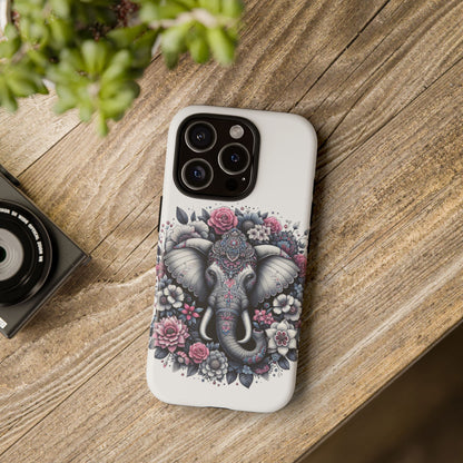 Ornate Floral Elephant Mobile Cover – Elegant Bohemian Art