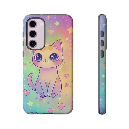 Rainbow Galaxy Cat Phone Case – Cute Anime Aesthetic for iPhone, Google Pixel & Samsung