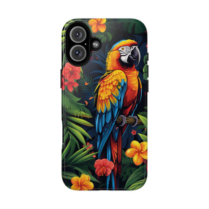 Floral Parrot Phone Case – Tropical Bird Design for iPhone, Samsung & Google Pixel
