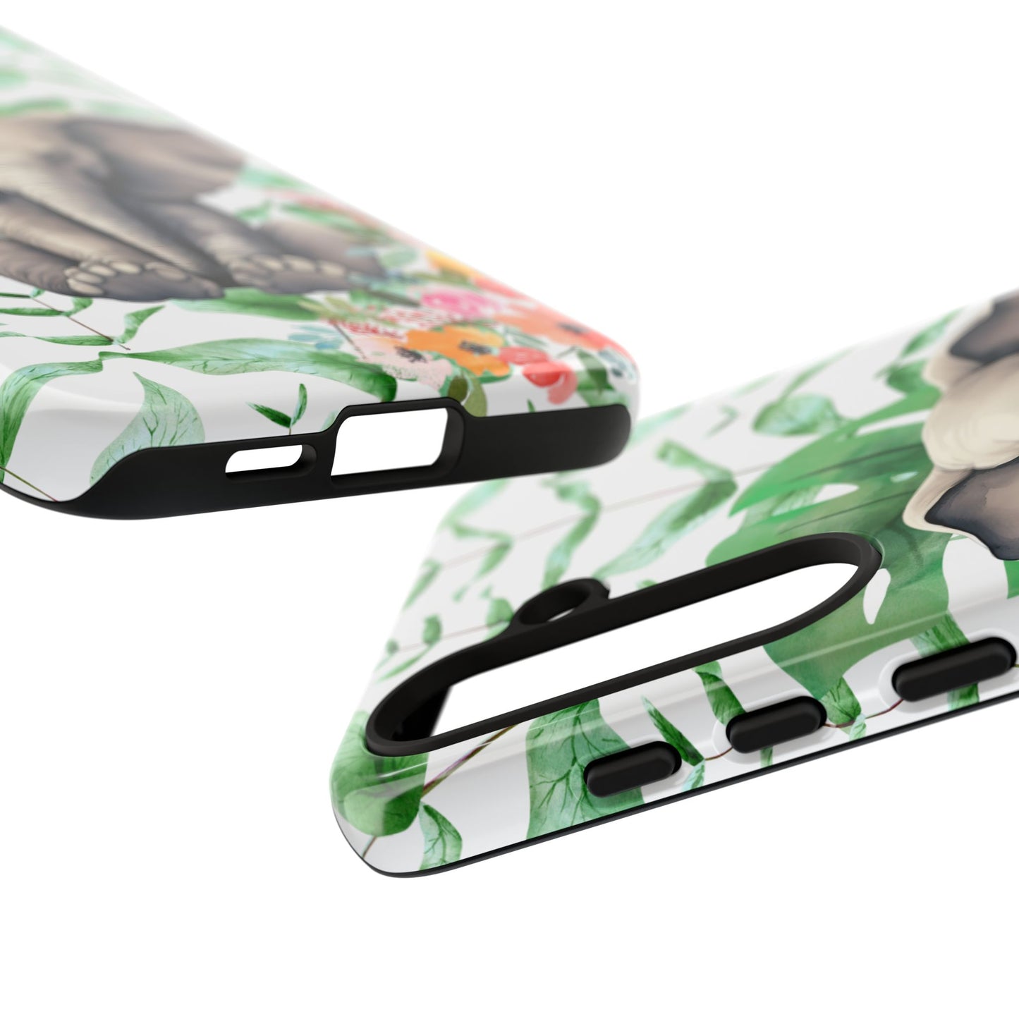 Cute Baby Elephant Mobile Cover – Floral & Tropical Aesthetic