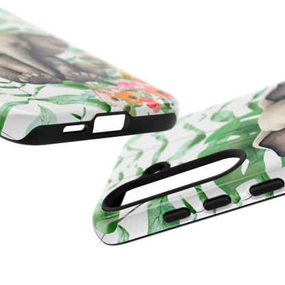 Cute Baby Elephant Mobile Cover – Floral & Tropical Aesthetic