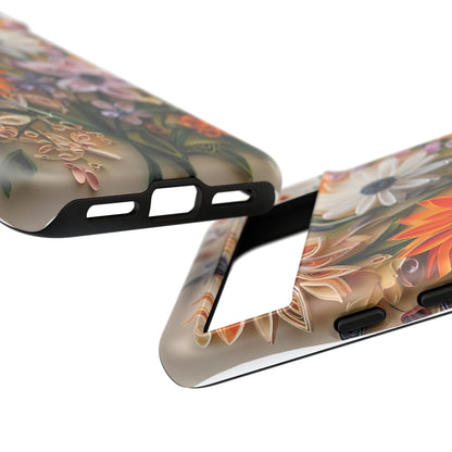 Intricate Quilled Floral Artwork In Vibrant Colors phone case design.