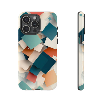 Geometric Cascade – Modern Abstract Blocks Phone Case – iPhone, Google Pixel, Samsung