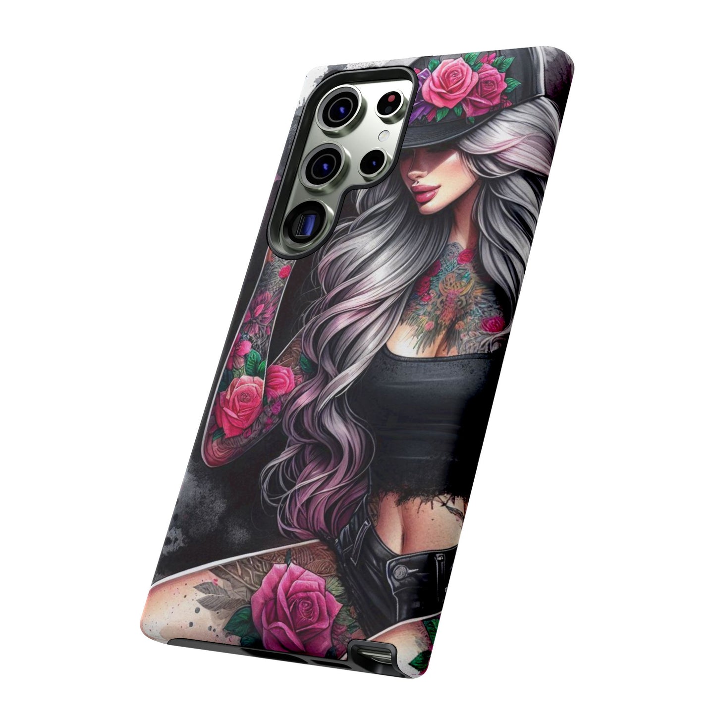 Ink & Roses – Edgy Floral Rebel Mobile Cover