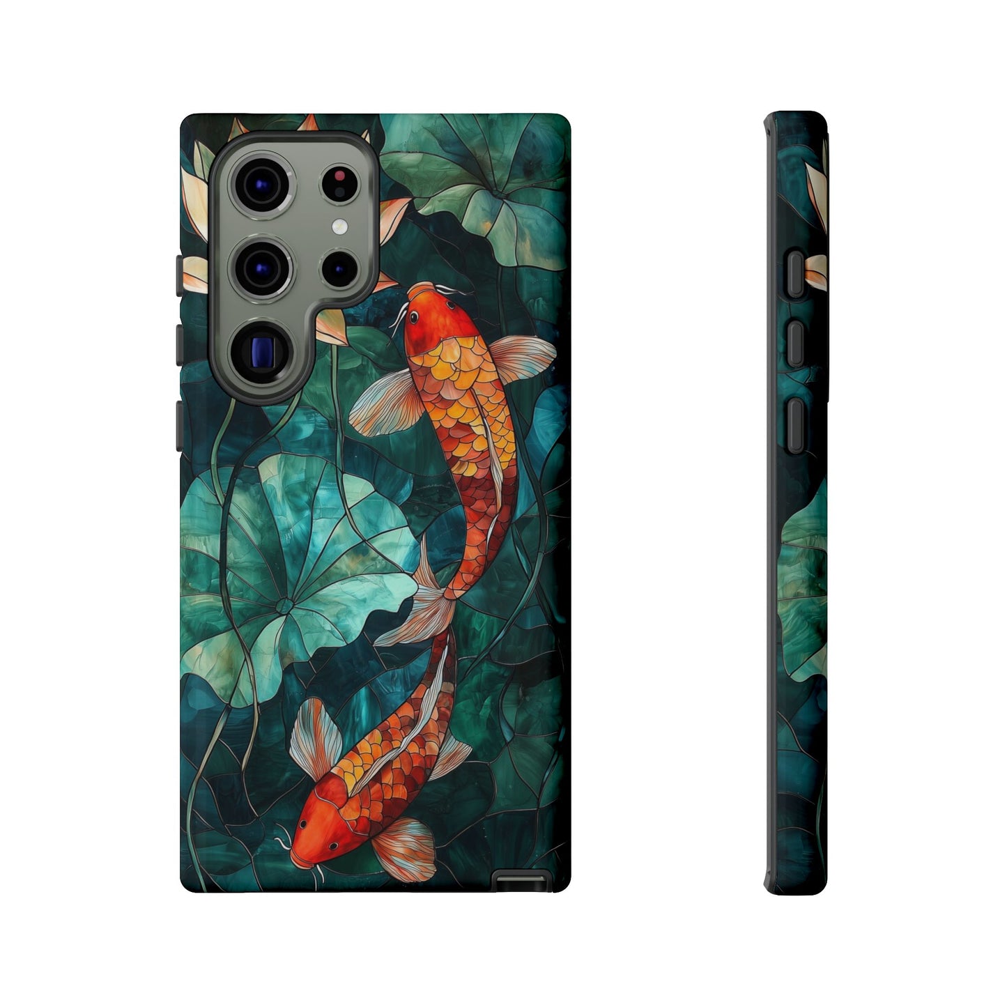 Lotus Serenity" – Koi Pond Stained Glass Case or iPhone, Samsung & Pixel