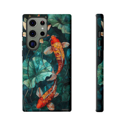 Lotus Serenity" – Koi Pond Stained Glass Case or iPhone, Samsung & Pixel