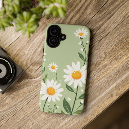 Green Floral Case, Daisy Pattern Design, Iphone Case Design, Perfect Gift For Her