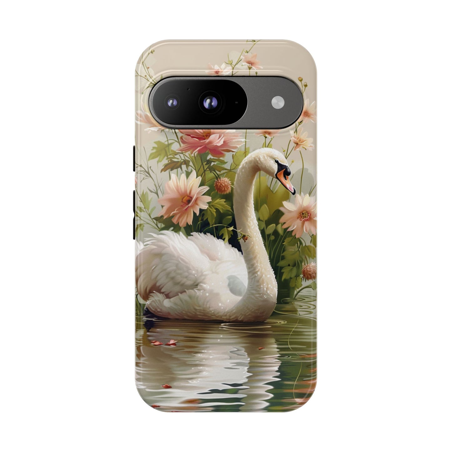 Floral Swan Phone Case – Bird Phone Case, Elegant & Protective for iPhone, Samsung & Google Pixel