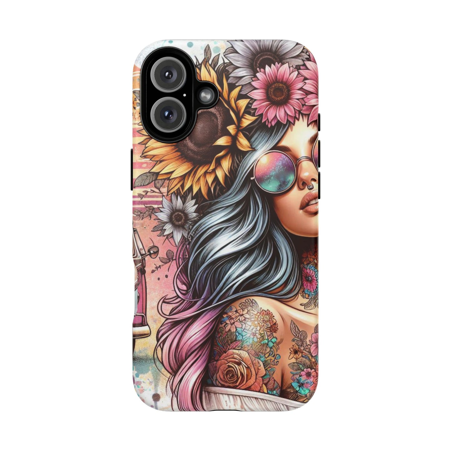 Retro Boho Wanderer – Sunflower Hippie Van Mobile Cover