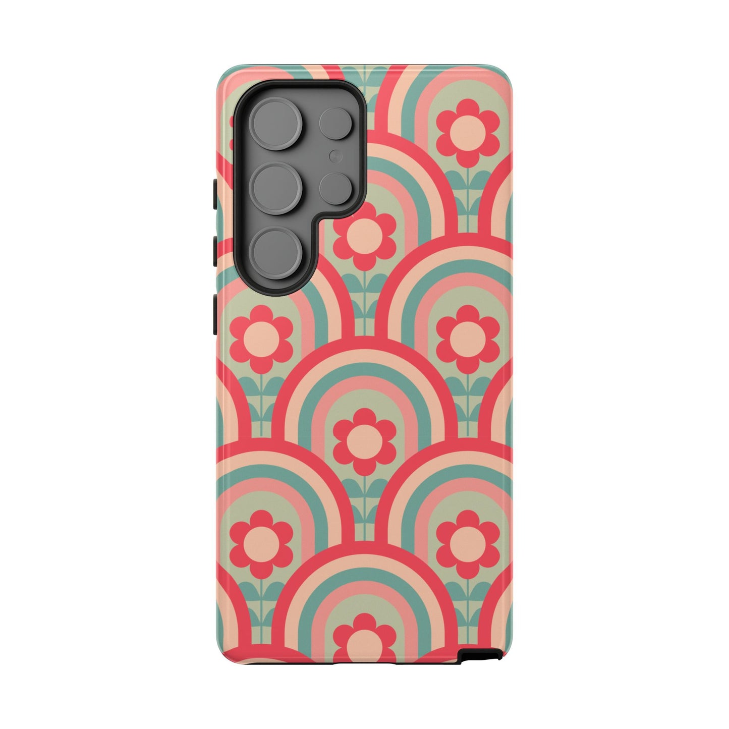 Retro Floral Rainbow Phone Case – Vintage Aesthetic for iPhone, Samsung & Google Pixel