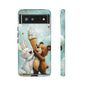 Bear & Bunny Ice Cream Delight - Cute Anime Phone Case for iPhone, Samsung, Google Pixel