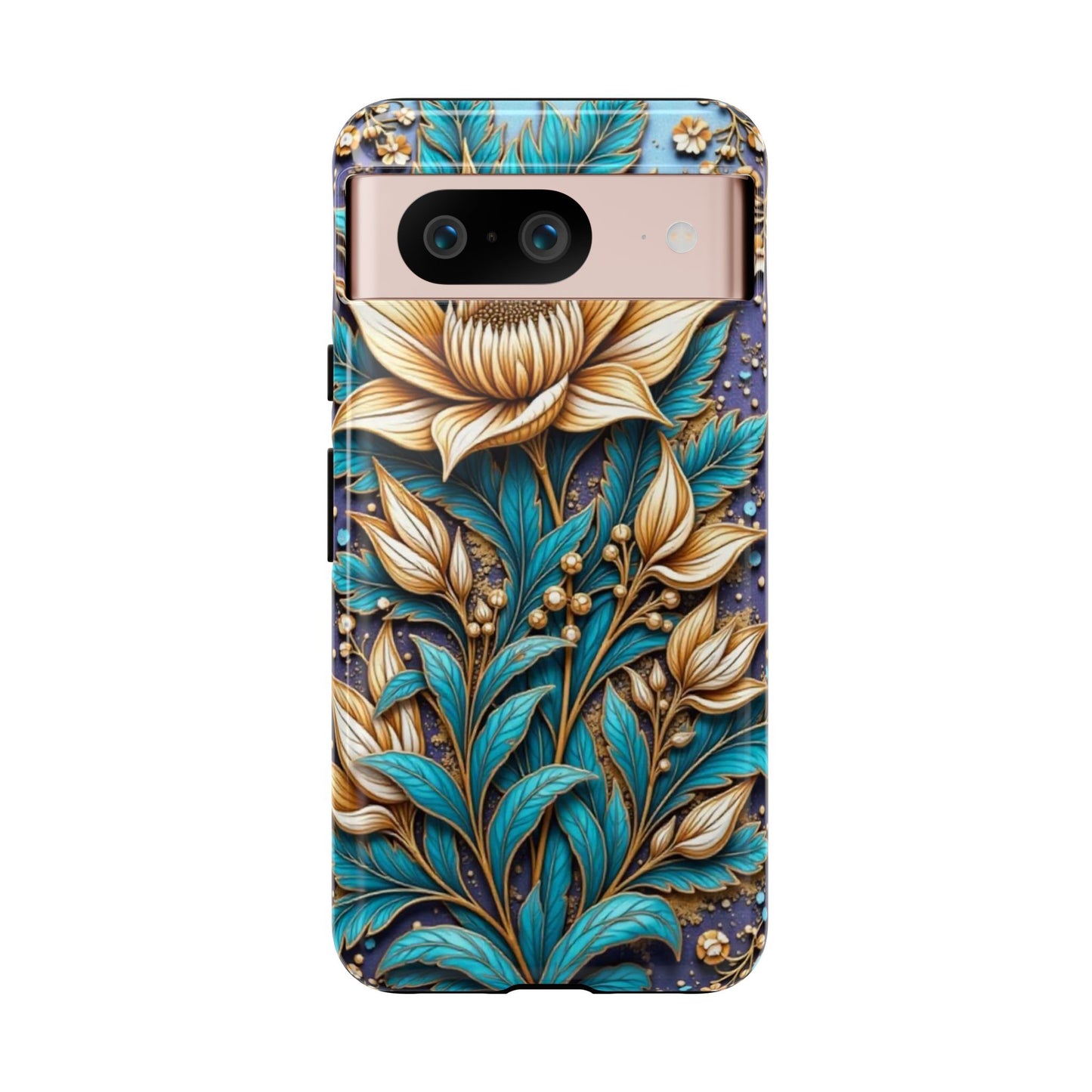 Golden Chrysanthemum: Floral Stained Glass Masterpiece