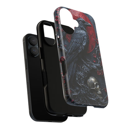 Gothic Sculpture Of Raven On Charcoal Tree Branch phone case design