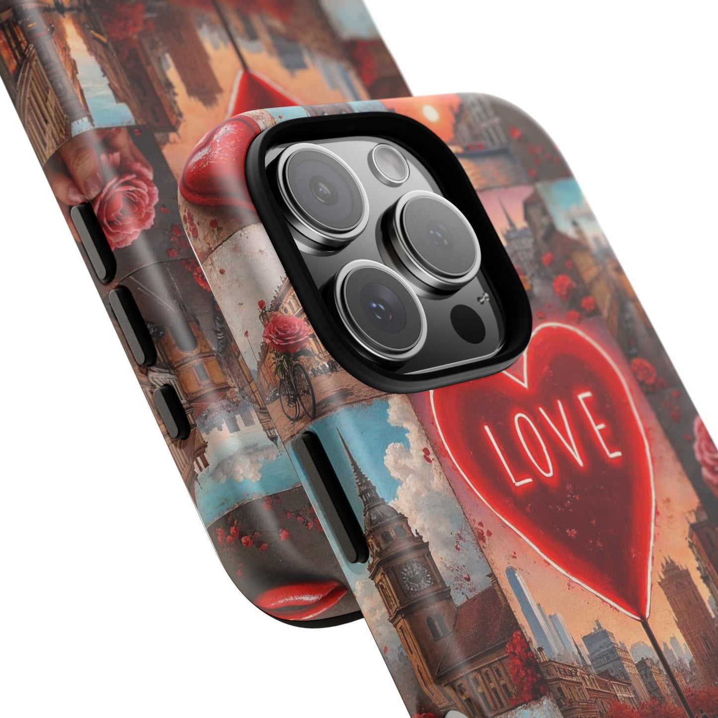 Neon Love Heart & Rose Phone Case
