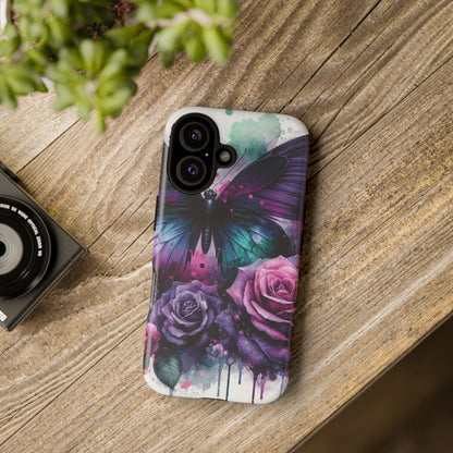 Mystic Bloom – Vibrant Butterfly & Rose Art Mobile Cover