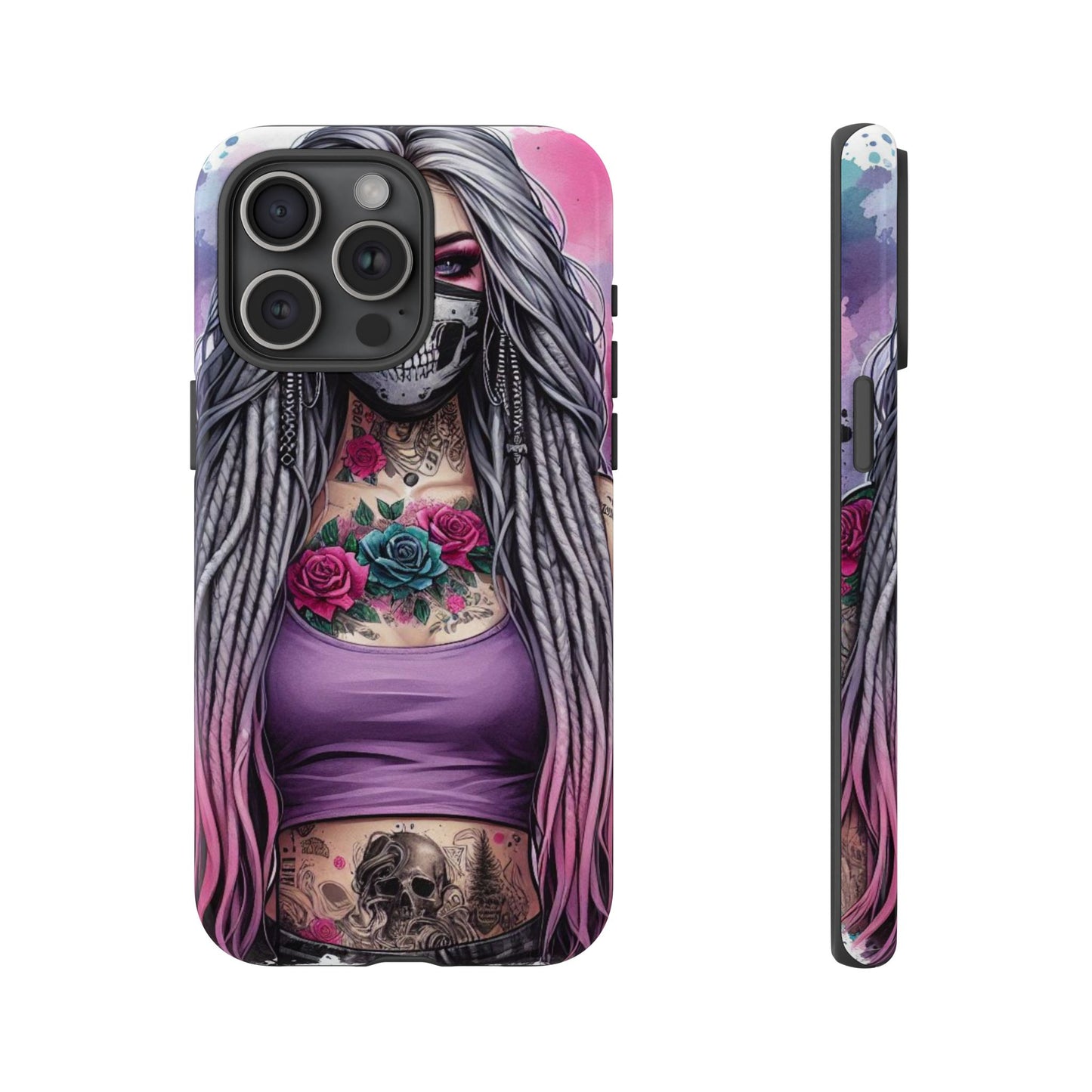 Shadow Rebel – Gothic Dreadlocks & Skull Mask Mobile Cover