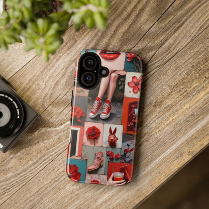 Red Sneakers & Roses Collage Phone Case