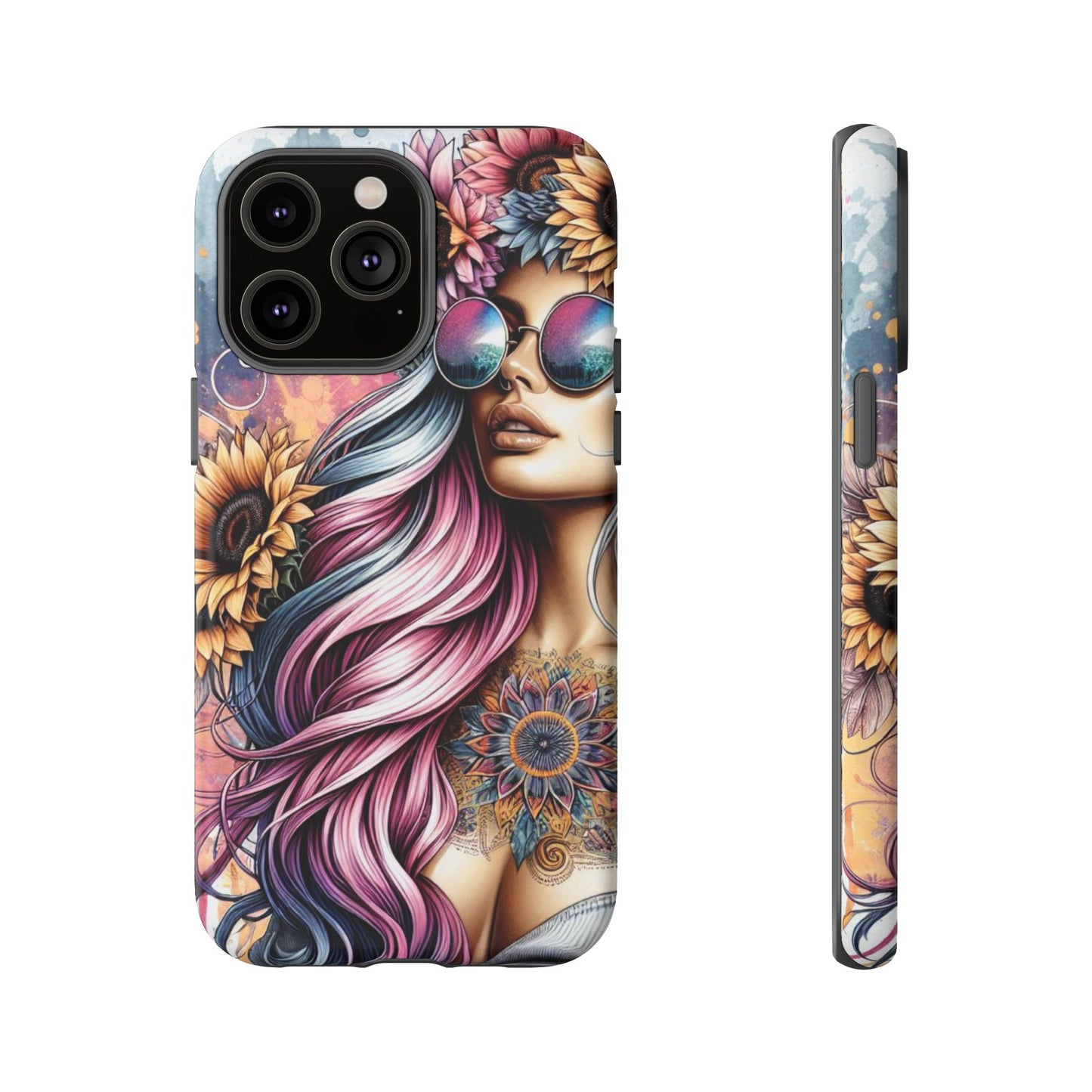 Bohemian Sunflower Queen – Retro Floral Fantasy Mobile Cover