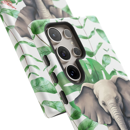 Cute Baby Elephant Mobile Cover – Floral & Tropical Aesthetic