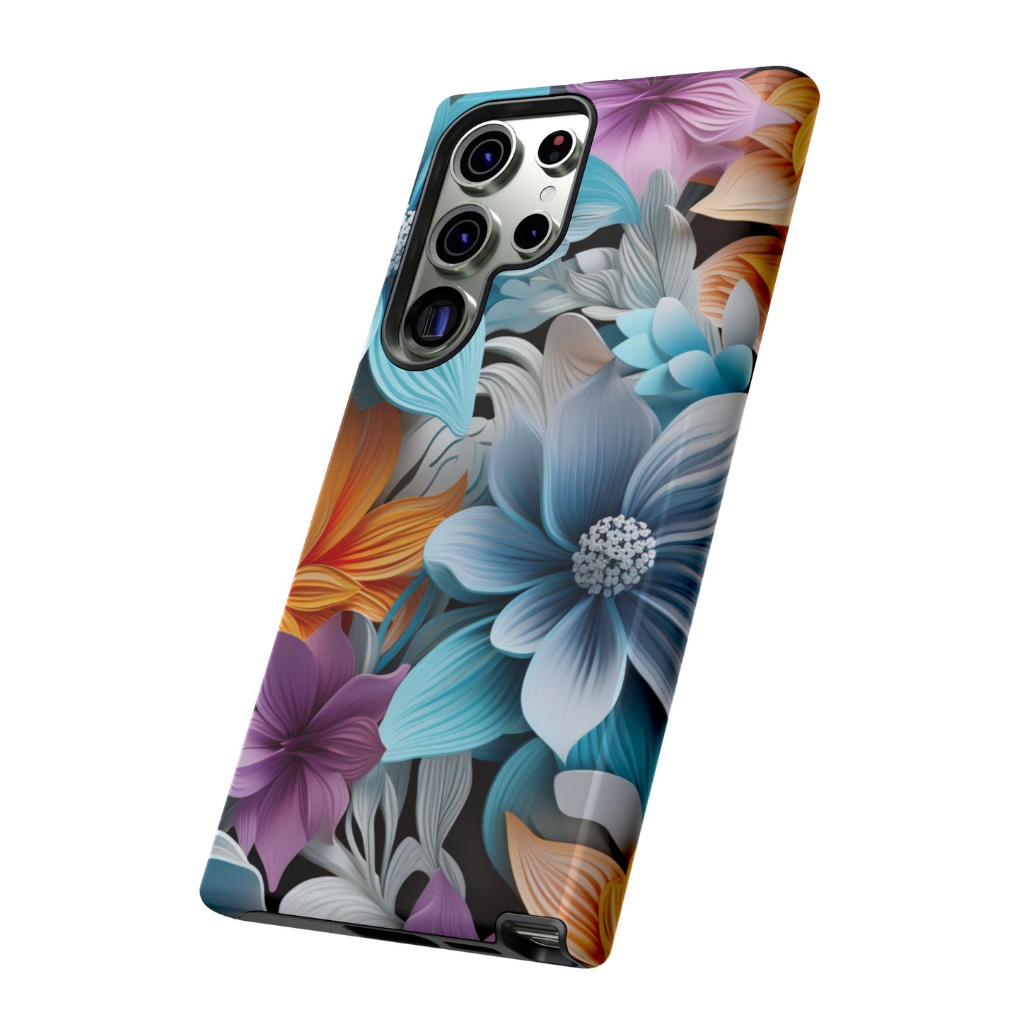 Elegant 3D Floral Bloom Mobile Case – Vivid & Artistic
