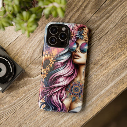 Bohemian Sunflower Queen – Retro Floral Fantasy Mobile Cover