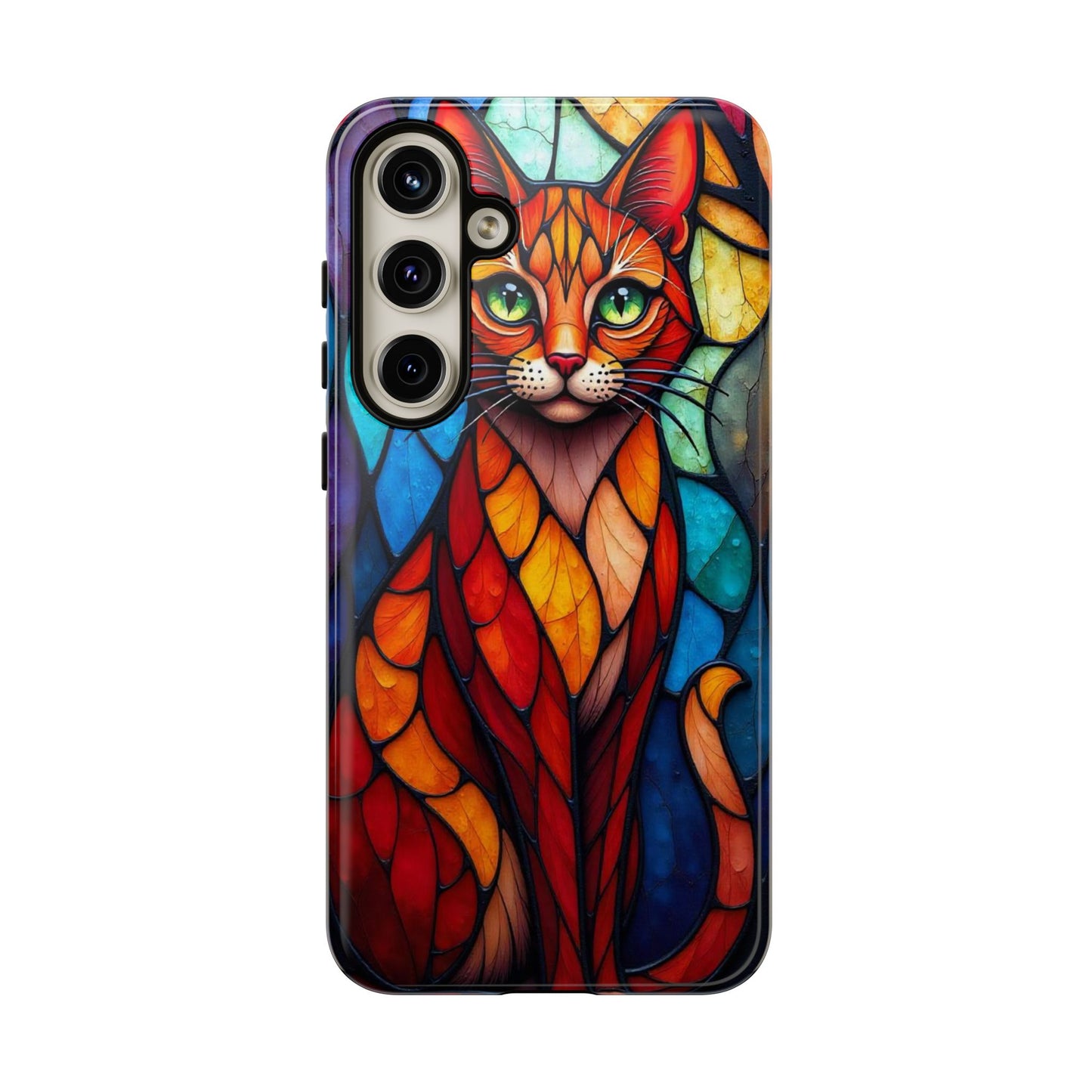 Geometric Cat: Colorful Abstract Portrait