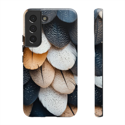 Layered Feather Elegance Phone Case – Black, White & Beige for iPhone, Samsung & Google Pixel