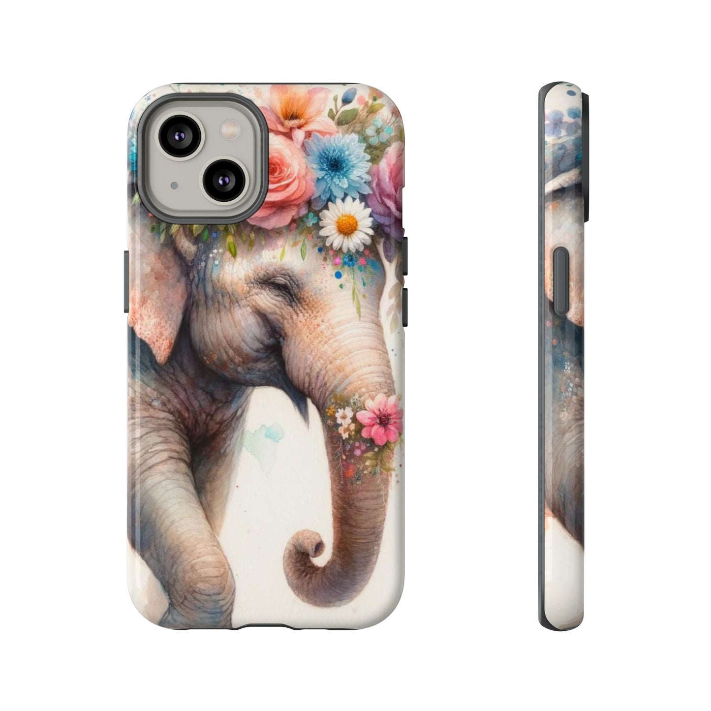 Joyful Floral Elephant Mobile Cover – Whimsical Watercolor Art