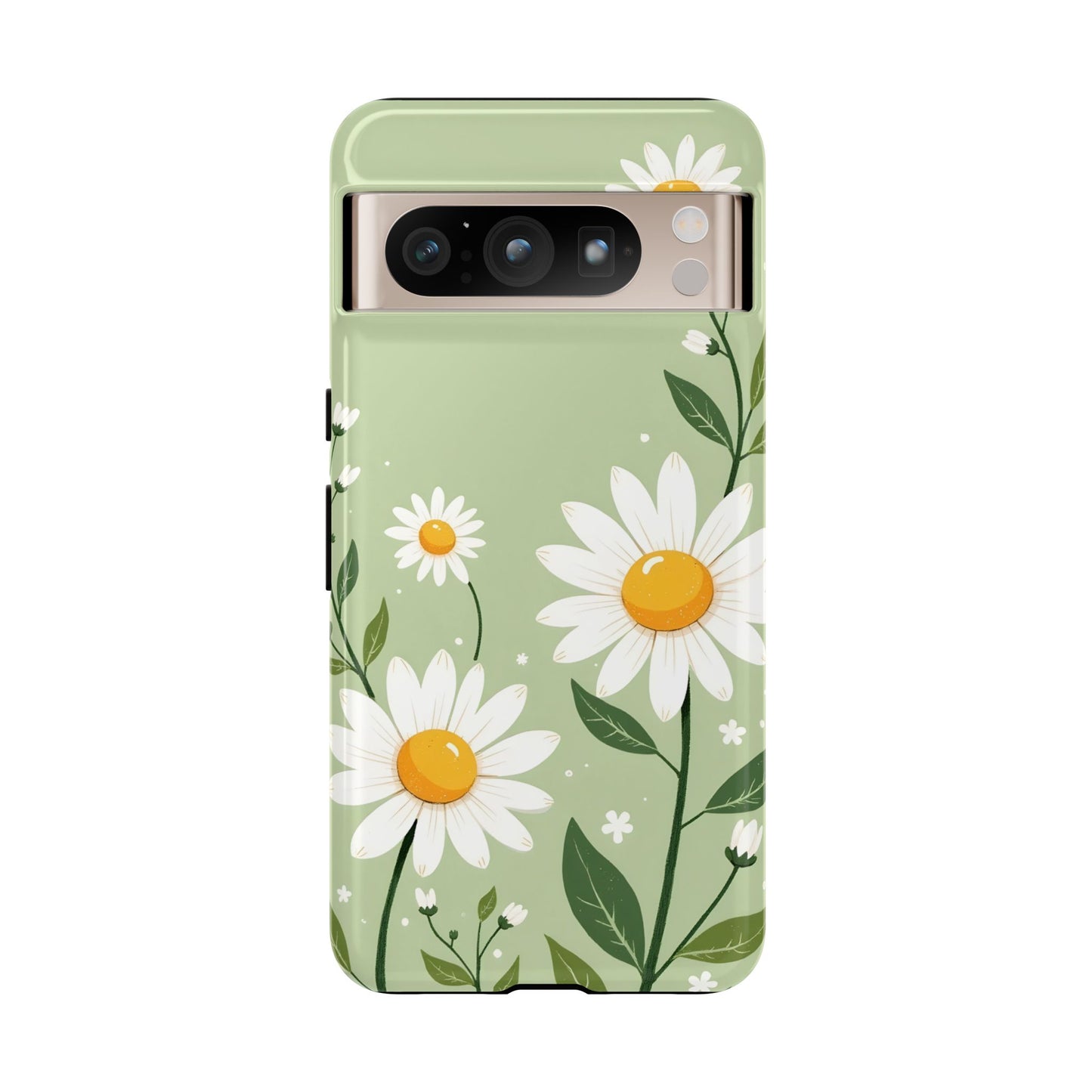 Green Floral Case, Daisy Pattern Design, Iphone Case Design, Perfect Gift For Her